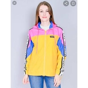 Pink Neon Hooded Windbreaker Xs